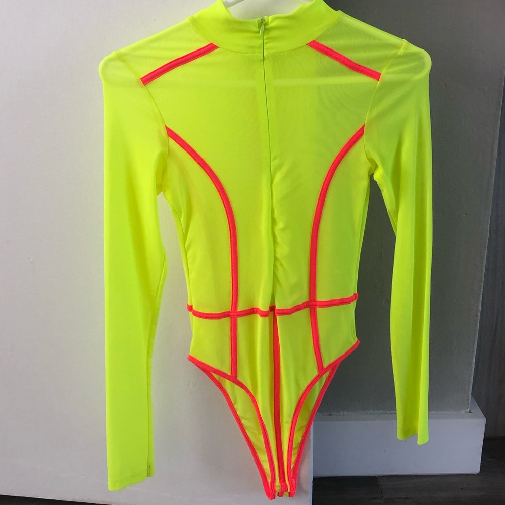 Neon Green Mesh Body Suit